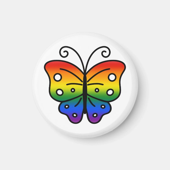 Gay Pride Butterfly Magnet (Front)