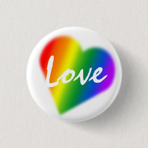 Gay Pride Buttons Same-Sex Rainbow Love Buttons