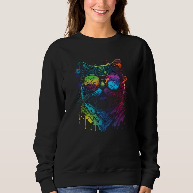 Gay Pride Cat Animal  Pride Month Cute Equality LG Sweatshirt (Front)