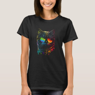 Gay Pride Cat Animal  Pride Month Cute Equality T-Shirt
