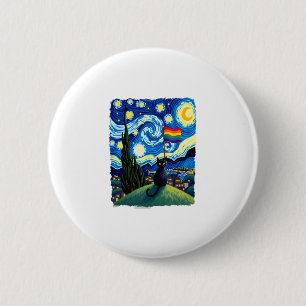 Gay Pride Cat Art Cat Starry Night Style LGBTQ Pri 6 Cm Round Badge