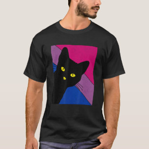 Gay Pride Cat Bisexual Rainbow Flag LGBTQ Cat Mom T-Shirt