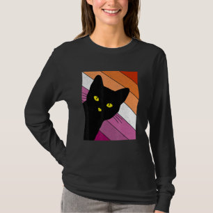 Gay Pride Cat Lesbian Rainbow Flag LGBTQ Cat Mom C T-Shirt