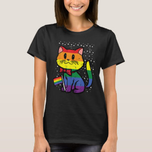 Gay Pride Cat Rainbow Flag Cute Lgbt Kitty Girls K T-Shirt