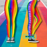 Gay Pride Celebration Leggings<br><div class="desc">Show your support for diversity in style with these cool leggings showing the colours of the Gay Pride flag, which was originated created in 1978 by Gilbert Baker and has become a global symbol of gay pride. There is also a space for you to customise with text.</div>