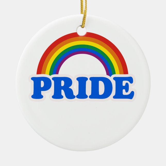 GAY PRIDE CERAMIC TREE DECORATION (Front)