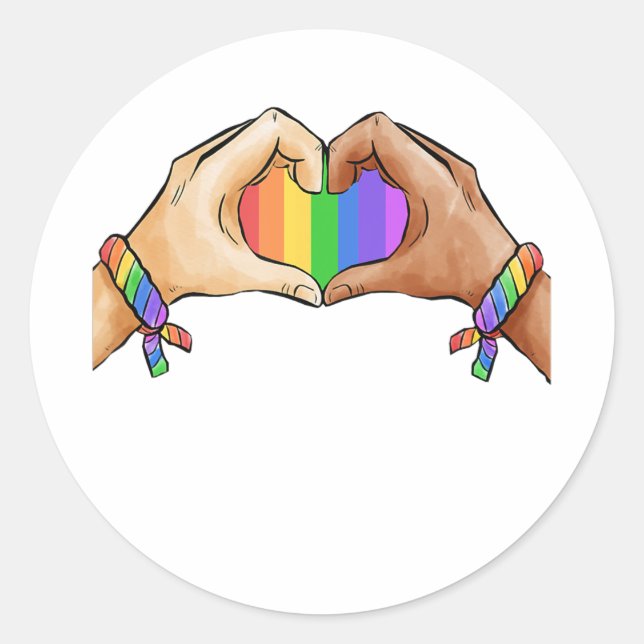 Gay Pride Clothing Lgbt Rainbow  Classic Round Sticker (Front)