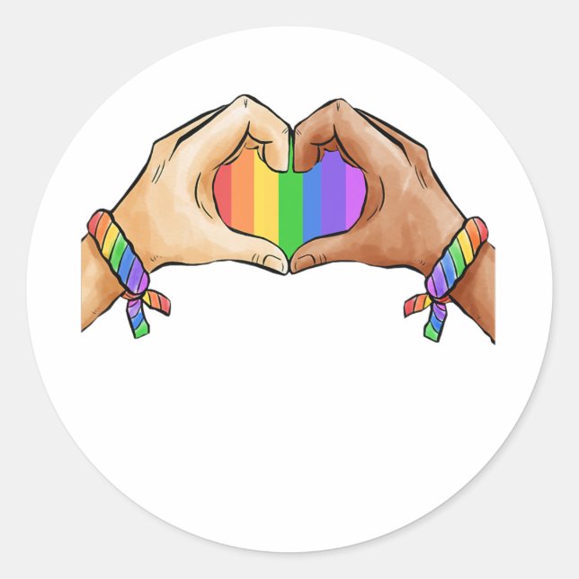 Gay Pride Clothing Lgbt Rainbow  Classic Round Sticker (Front)