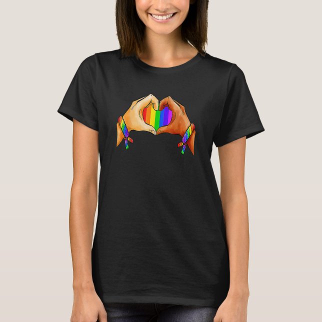 Gay Pride Clothing Lgbt Rainbow Flag Heart Lgbt Pr T-Shirt (Front)
