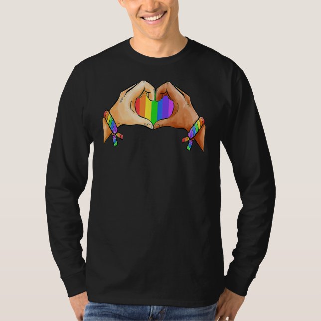Gay Pride Clothing Lgbt Rainbow Flag Heart Unity 1 T-Shirt (Front)