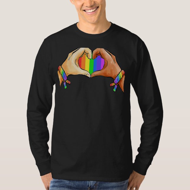 Gay Pride Clothing Lgbt Rainbow Flag Shirt Heart U (Front)