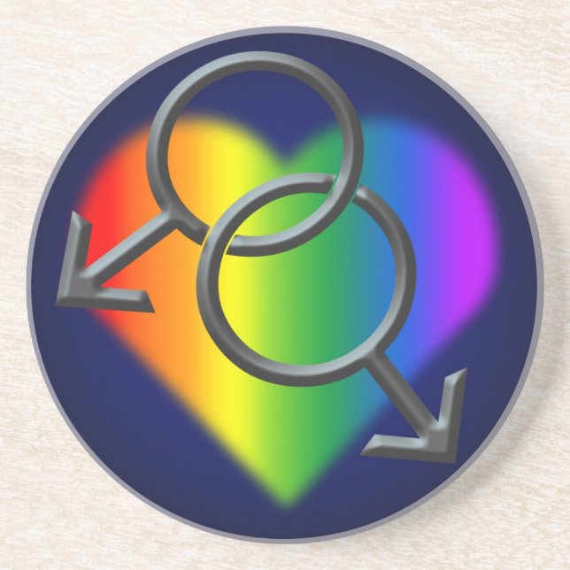 Gay Pride Coasters Rainbow Love Drink Coasters (Front)