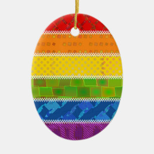 Gay Pride Colours Ceramic Tree Decoration