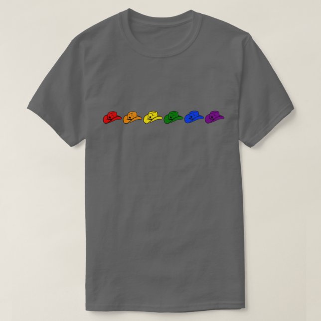 gay pride cowboy hats T-Shirt (Design Front)