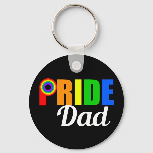 Gay Pride Dad Key Ring (Front)