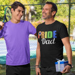 Gay Pride Dad LGBTQ Father's Day T-Shirt<br><div class="desc">Proud LGBTQ Father's Day gift that reads GAY PRIDE DAD in rainbow on a cool black shirt.</div>