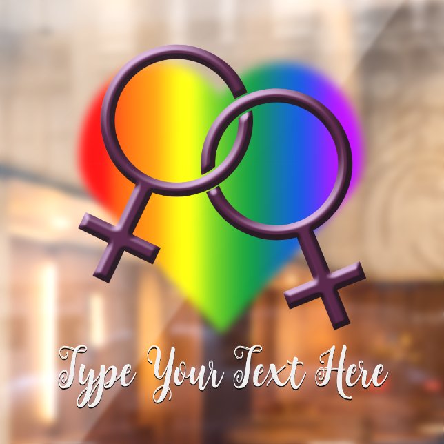 Gay Pride Decal Personalised Rainbow Window Cling (Sheet 2)