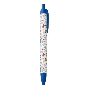Gay Pride Doodle Pattern Blue Ink Pen