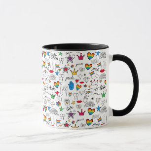 Gay Pride Doodle Pattern Mug