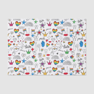 Gay Pride Doodle Pattern Tissue Paper