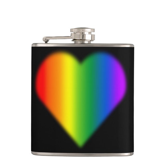 Gay Pride Drink Flask Rainbow Love Flasks Gifts (Front)