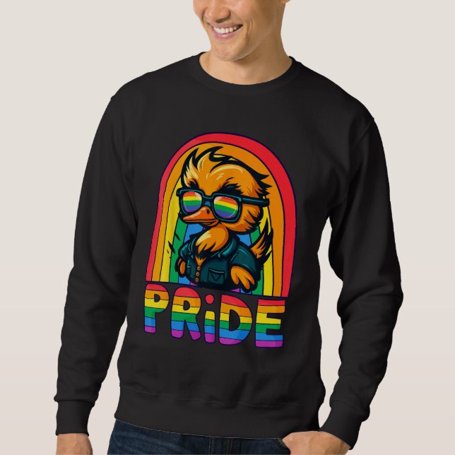 Gay Pride Duck LGBT Cute Duck Rainbow LGBT Gay All Sweatshirt (Front)