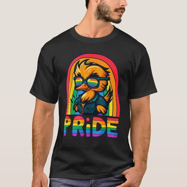 Gay Pride Duck LGBT Cute Duck Rainbow LGBT Gay All T-Shirt (Front)