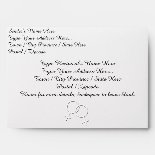 Gay Pride Envelopes Personalised Same-Sex Love (Front)