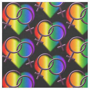 Gay Pride Fabric Rainbow Lesbian Love Fabric