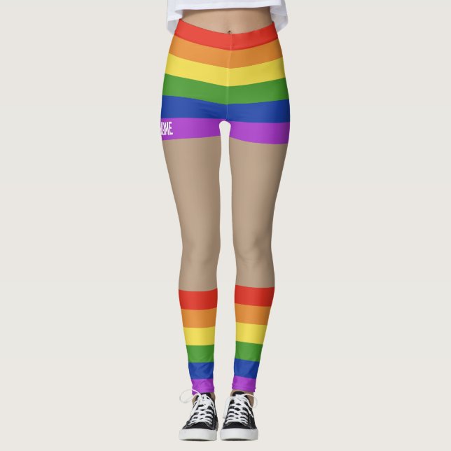 Gay Pride Faux Shorts & Legs  Leggings (Front)