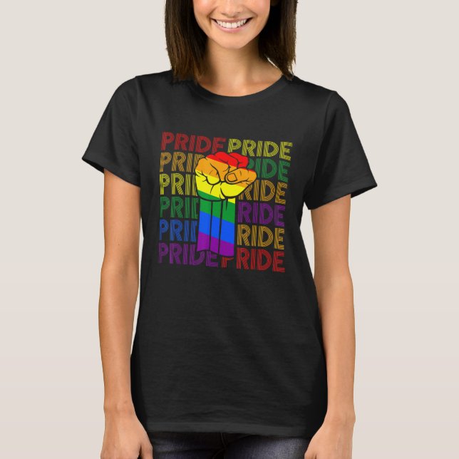 Gay Pride Fist Bump Lgbt - Lgbtq Lesbian Lgbt Mont T-Shirt (Front)