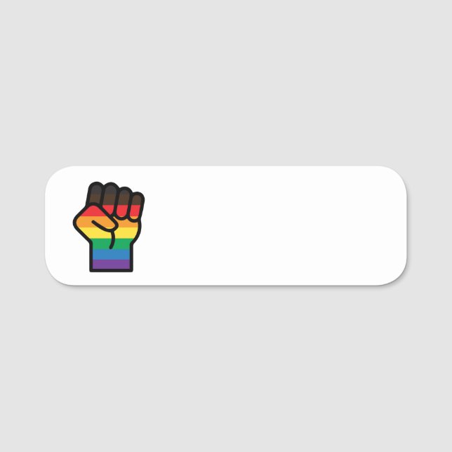 Gay Pride Fist Name Tag (Front)