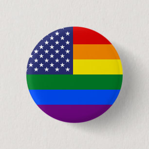 "GAY PRIDE FLAG" 3 CM ROUND BADGE
