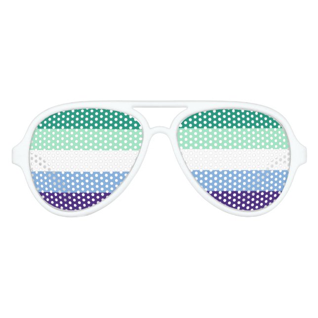 Gay Pride Flag Aviator Sunglasses (Front)