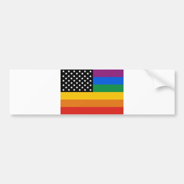 Gay Pride Flag Bumper Sticker (Front)
