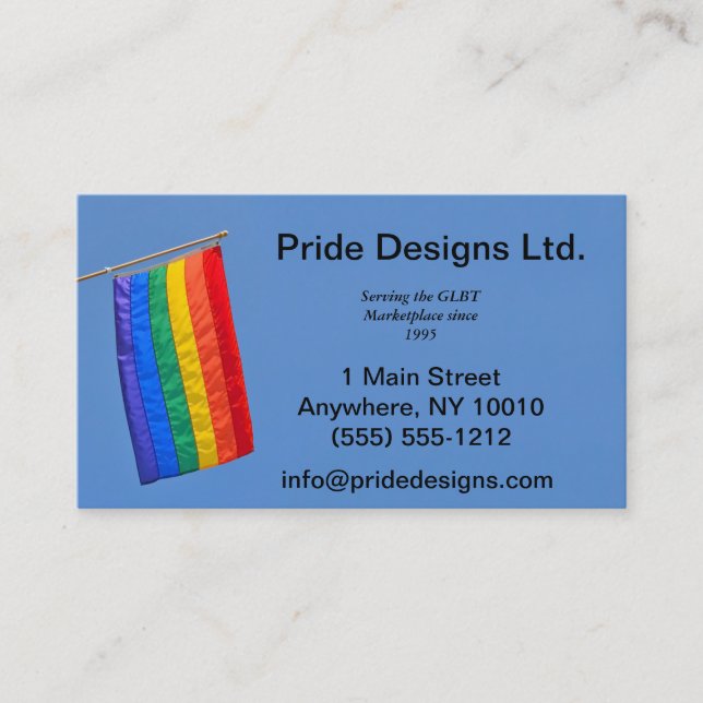 Gay Pride Flag Business Card (Front)