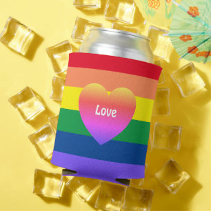 Gay Pride Flag Colourful Rainbow LGBTQ Can Cooler