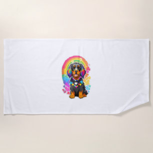 Gay Pride Flag Gordon Setter Dog Lover Rainbow Pri Beach Towel