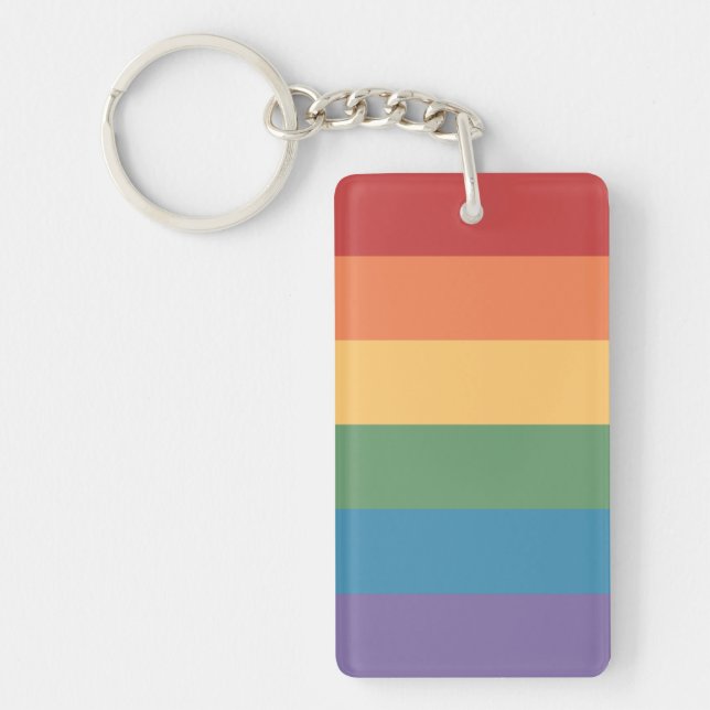 Gay Pride Flag Heathered Key Ring (Front)