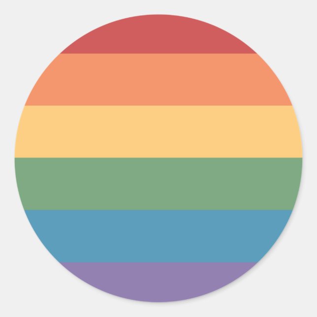 Gay Pride Flag Heathered Round Classic Round Sticker (Front)