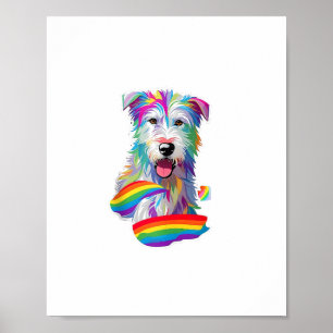 Gay Pride Flag Irish Wolfhound Dog Lover Rainbow P Poster