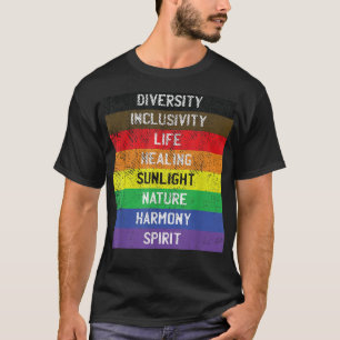 Gay Pride Flag LGBT-Q Inspirational Words Proud Al T-Shirt