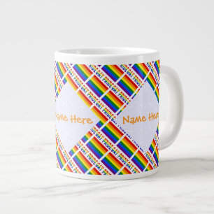Gay Pride Flag LGBTQ Tiled Large Coffee Mug
