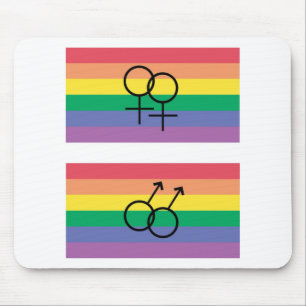 Gay pride flag mouse pad