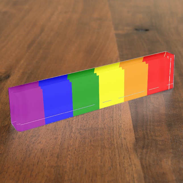 Gay Pride Flag Nameplate (Side)