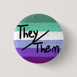 Gay pride flag pronouns pin they/them