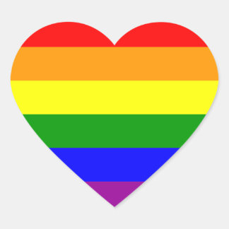 Gay Pride Flag / Rainbow Flag Heart Sticker