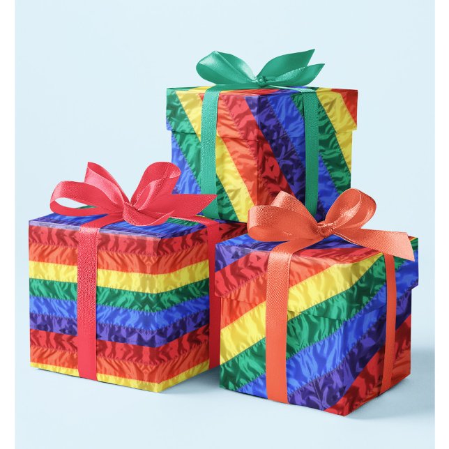Gay Pride Flag Rainbow Flag LGBT LGBTQ Queer Party Wrapping Paper Sheet (Creator Uploaded)