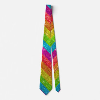 Gay Pride Flag Rainbow Glitter Stripes LGBT Love Tie