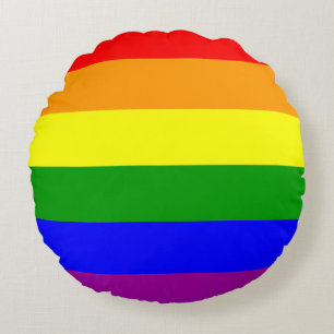 Gay Pride Flag Round Cushion